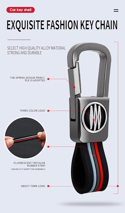 Metal & Soft Silicone Car Key Cover with Keychain | Full Protection Key Shell Compatible with Hyundai Verna, Kona, i20 (2019–2024) | 3-Button Smart Key Case