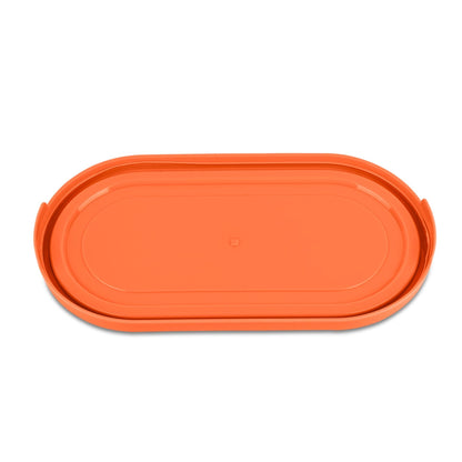 Spare Oval Container Lid Compatible with Milton Steel Refresh Tiffin | Fits 650ml–675ml Oval Container | Leak-Resistant Replacement Lid | Orange