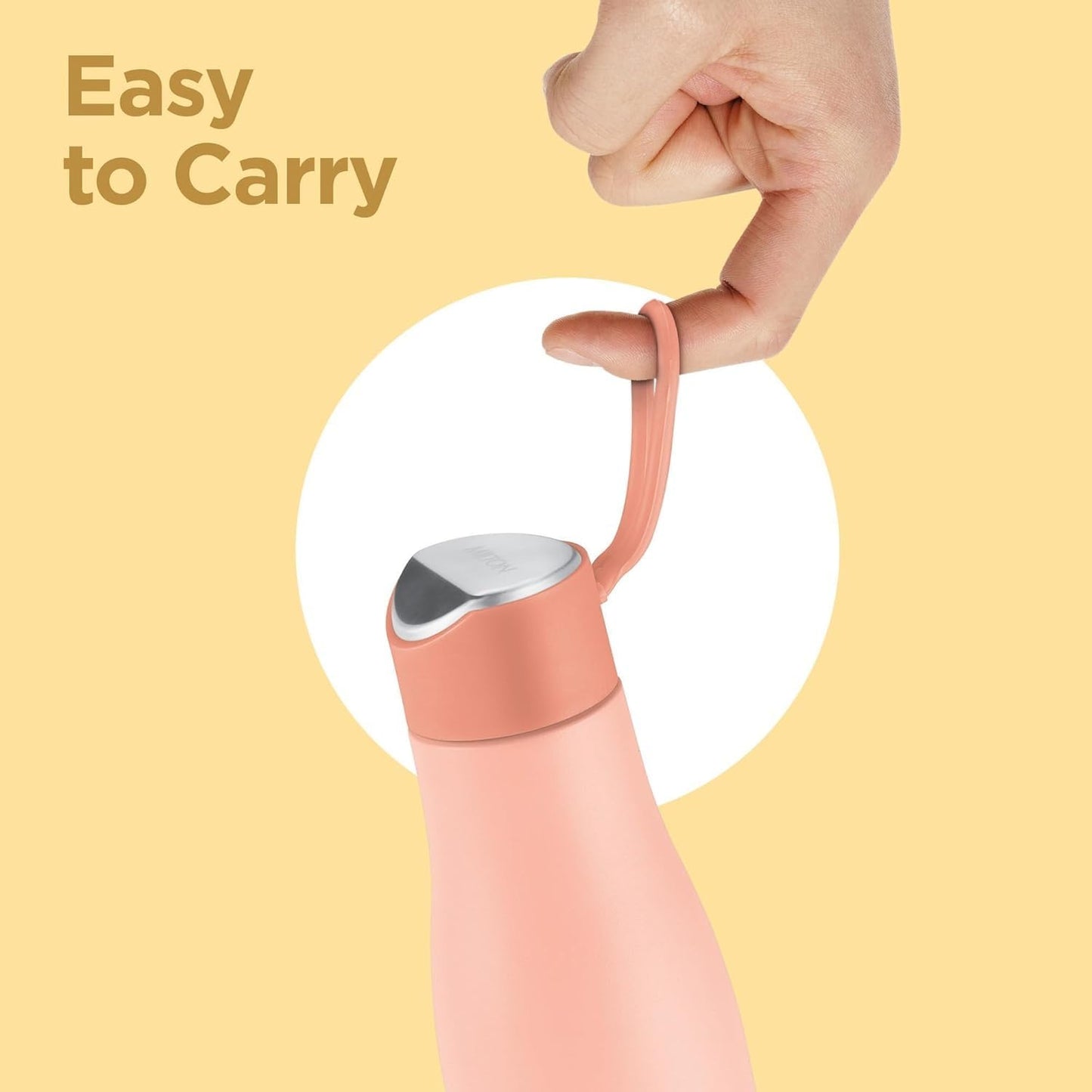 Bottle Spare Lid 600ml/800ml/1000ml (Peach) Compatible with Milton Fame Thermosteel Flask | Leak-Proof BPA-Free Replacement Cap | Secure Fit Lid for Hot & Cold Bottles (1 Pc)