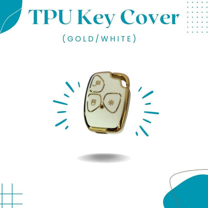 Premium TPU Key Cover for Mahindrra Xyllo & Quannto Remote Key 3 Button Soft, Flexible Comfort, Lightweight Design & Stylish Protection and Durability (White).