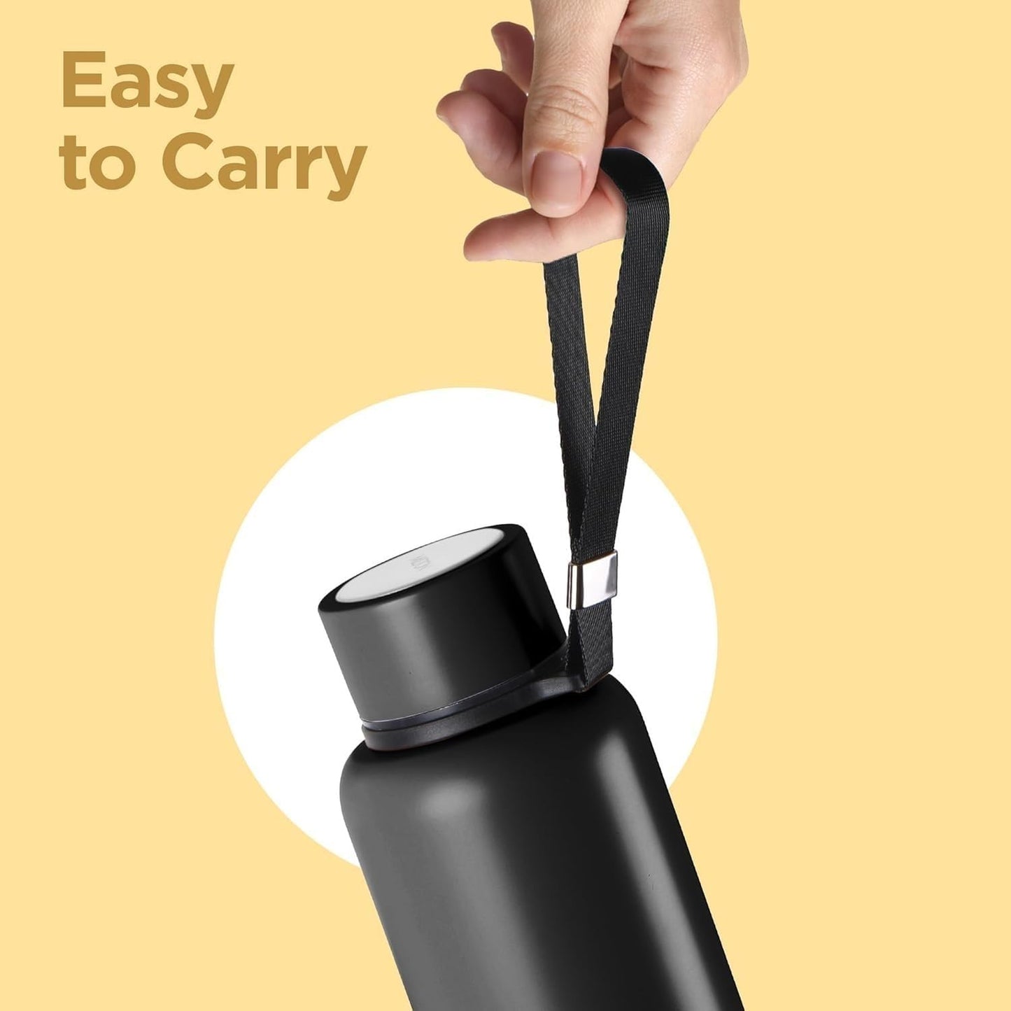 Spare Lid for Milton Aura Thermosteel Bottle (520ml, 725ml, 1000ml, 1050ml) | Leak-Proof BPA-Free Replacement Cap | Durable Black Lid for Hot & Cold Water Bottle