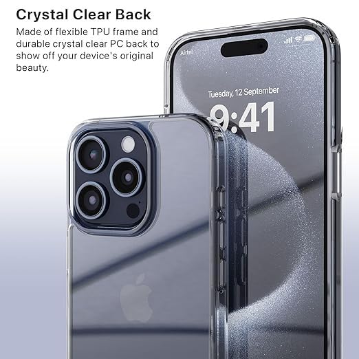 RF REDFOXX Compatible with i-Phone 11 Clear Case | Slim Shockproof Silicon & TPU Back Cover with Camera | Anti-Yellowing Scratch Resistant Transparent Phone Case for iPhone 11 (iPhone 15 Pro)
