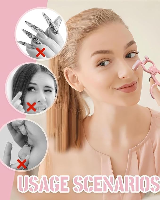 RF REDFOXX Eye Opener Contact Lens Case Kit – Pink Lens Applicator & Remover Tool with Mirror | Easy Contact Lens Insertion Tool | Portable Travel Lens Box for Daily Use, Outdoor & Travel (1 Set)