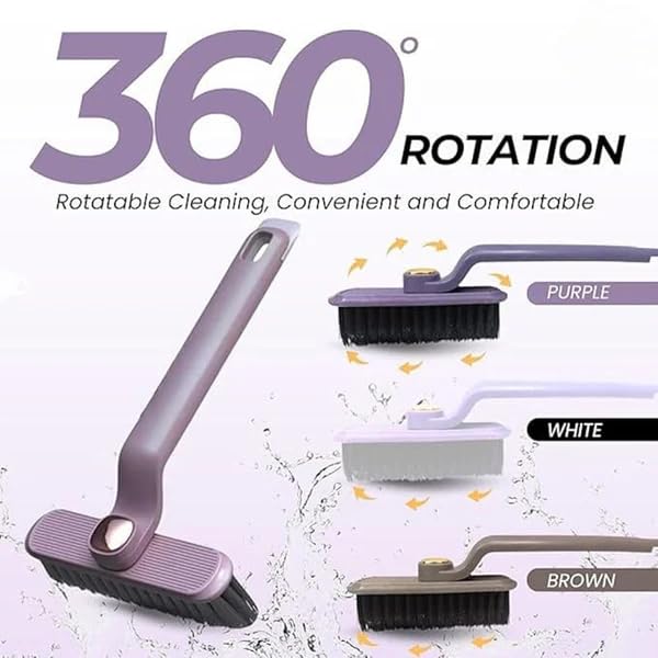 RF REDFOXX Multi-Function Bathroom Cleaning Brush - Hard Bristle Rotating Crevice Gap Cleaning Brush for Tiles, Bathroom, and Floor Cleaning (Pack of 1, Multi-Colour).