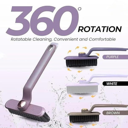 RF REDFOXX Multi-Function Bathroom Cleaning Brush - Hard Bristle Rotating Crevice Gap Cleaning Brush for Tiles, Bathroom, and Floor Cleaning (Pack of 1, Multi-Colour).