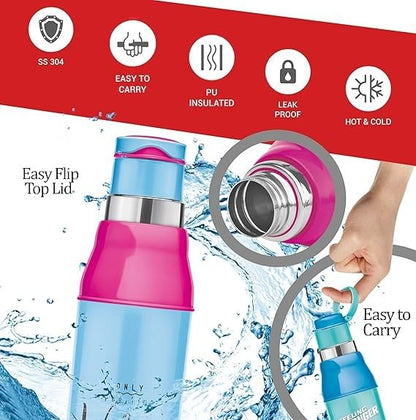 Spare Assembly Lid Compatible with Milton Kool Steelight Kids Water Bottle | Fits 400ml / 660ml / 900ml (Assembly Type) | Leak-Proof Straw Lid | BPA-Free | Blue