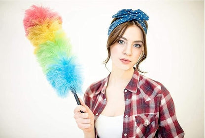 26-Inch Microfiber Static Feather Duster Brush – Washable, Lightweight, Flexible PP Handle – Multipurpose Dusting Tool for Home, Office, Car Cleaning (Color May Vary)