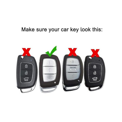 Car Silicone Rubber Key Cover for H-undai Cretaa / I20 Elite - Black - Premium Protection, Durability, and Style ( Pack of 1).