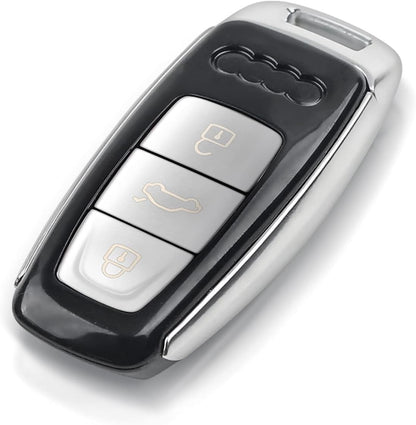 Fly Master Replacement Car Key Shell Compatible with Aiudi A6 C8 A7 A8 Q8 2017 2018 2019 2020, Uncut with 3 Buttons