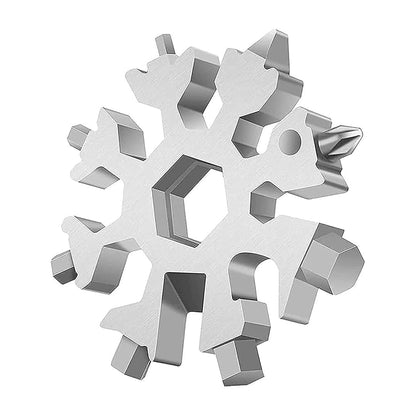 RF REDFOXX All in 1 Multi-Tool, High-Carbon Steel Spanner, Portable Hex Wrench, Keychain Screwdriver, Bottle Opener, Outdoor Wrench Hand Tool (Silver).