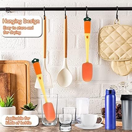 3 in 1 Multi Bottle Cleaning Brush,Sponge Baby Bottle Brush, Cup Lid Gap Bottle Cleaning Brush, Multifunctional Cup Brush with Long Handle for Water Bottles, Tumblers, Cups
