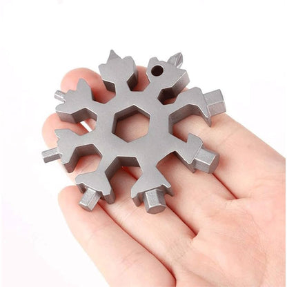 RF REDFOXX All in 1 Multi-Tool, High-Carbon Steel Spanner, Portable Hex Wrench, Keychain Screwdriver, Bottle Opener, Outdoor Wrench Hand Tool (Silver).