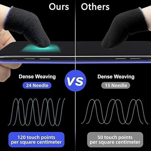 Pubg Anti-Slip Thumb Sleeve, Slip-Proof Sweat-Proof Professional Touch Screen Thumbs Finger Sleeve for Pubg Mobile Phone Game, Garena FreFire, COD Mobile, Asphalt etc Pair 1