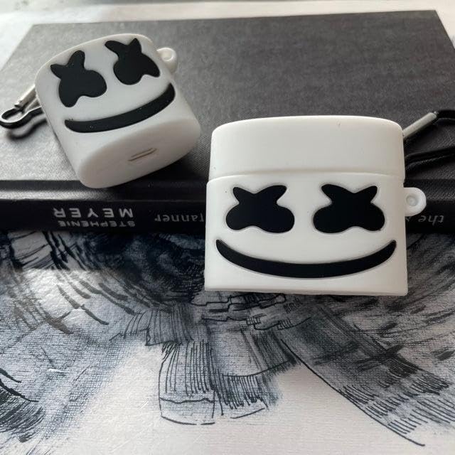 RedFoxx Rat Soft Silicone New 3D Cartoon Design Cute Anime Shockproof Cover Case with Free Keychain with Apple AIRPODS PRO (NOT for Any Other AIRPODS) (AIRPOD Cover PRO, (Marshmello White)