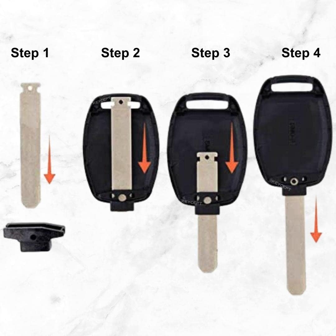 RF REDFOXX 2 Button Key Shell for Amaze, BRV, CRV, Accord, City, Civic, Brio, Mobilio, Jazz- Durable Key housing/Body/case Replacement with Silicone Key Cover (Keyshell and Key Cover) (Black)