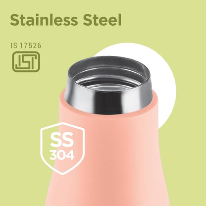 Bottle Spare Lid 600ml/800ml/1000ml (Peach) Compatible with Milton Fame Thermosteel Flask | Leak-Proof BPA-Free Replacement Cap | Secure Fit Lid for Hot & Cold Bottles (1 Pc)