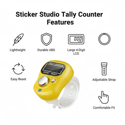 5-Digit Tally Clicker Counter Finger Ring | Electronic Digital Counting Machine for Cricket Umpire, Mantra Jap, Prayer, Meditation & Multipurpose Counting | Pack of 3 (Multicolor, Plastic)