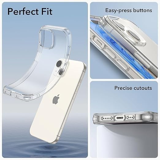 RF REDFOXX Compatible with i-Phone 11 Clear Case | Slim Shockproof Silicon & TPU Back Cover with Camera | Anti-Yellowing Scratch Resistant Transparent Phone Case for iPhone 11 (iPhone 15)