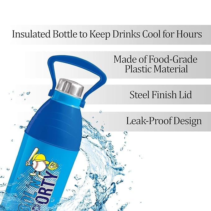 Spare Assembly Lid Compatible with Milton Kool N Sporty Water Bottle | Fits 1200ml & 1800ml Bottles | SS + PP Replacement Lid | Leak-Proof Sports Bottle Cap | BPA-Free | Black (Only Lid)