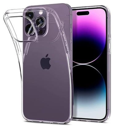 RF REDFOXX Clear Case for iPhone 14, Transparent Shockproof Protective Cover with Screen Protector, Slim Design