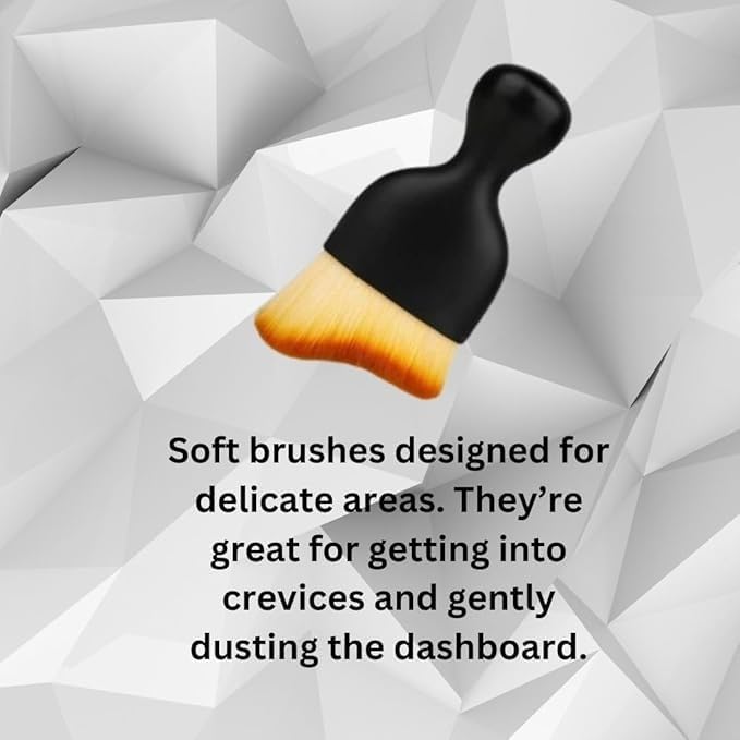 Car Interior Dust Cleaning Brush | Soft Bristle Auto Detailing Brush for Dashboard, AC Vents & Console | Scratch-Free Interior Cleaning Tool | Dense Bristles | Black (Pack of 1)