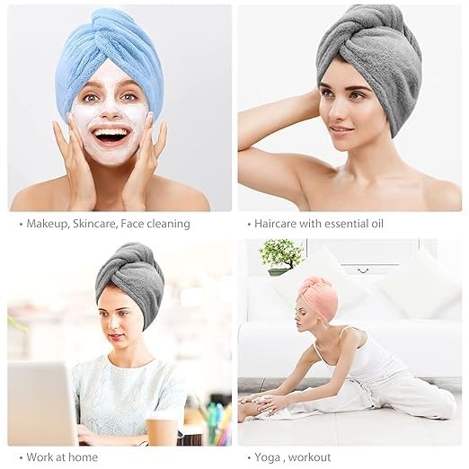 RF REDFOXX Microfiber Hair Drying Towel Wrap, Quick-Dry Twist Turban with Button Closure, Available