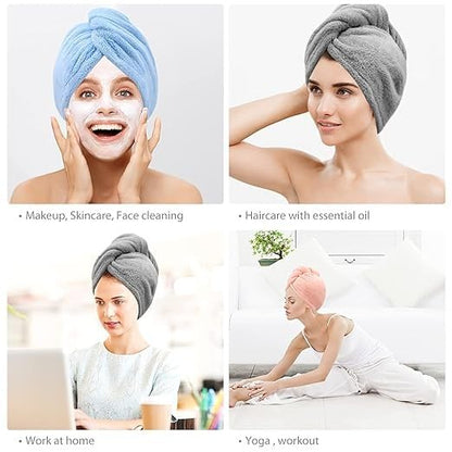 RF REDFOXX Microfiber Hair Drying Towel Wrap, Quick-Dry Twist Turban with Button Closure, Available