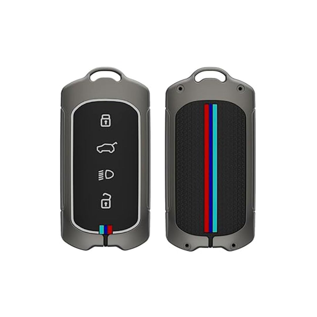 Metal Key Cover Compatible with 4-Button Smart Key – Durable, Stylish & Protective Key Case for Curvv & EV Models – Ultimate Protection for Your Key Fob.