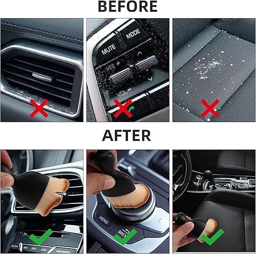 Car dust Cleaner Brushes, Auto Interior Soft Hair Removal Brush, Car Cleaning Brush Design Dirt Dust Clean Brush for Car, Home, Office, Computer, Keyboard Engine and Dashboard (1PCs)