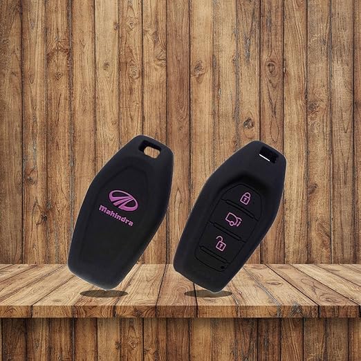 Silicone Black Color Car Key Cover for Mahinndra XUV (Push Button Start) - Premium Protection for Your Key Fob - Stylish and Durable Case for Ultimate Security.