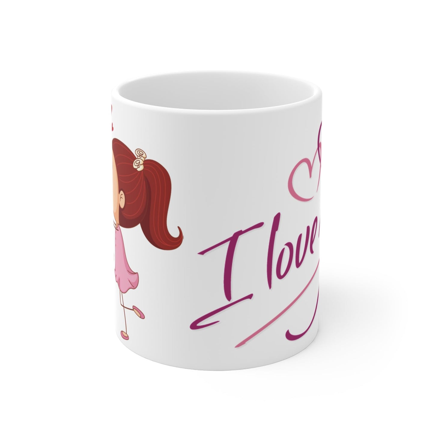 RF REDFOXX Romantic Couple Coffee Mugs, I Love You Design, White Ceramic, 350 ml, Pack of 1