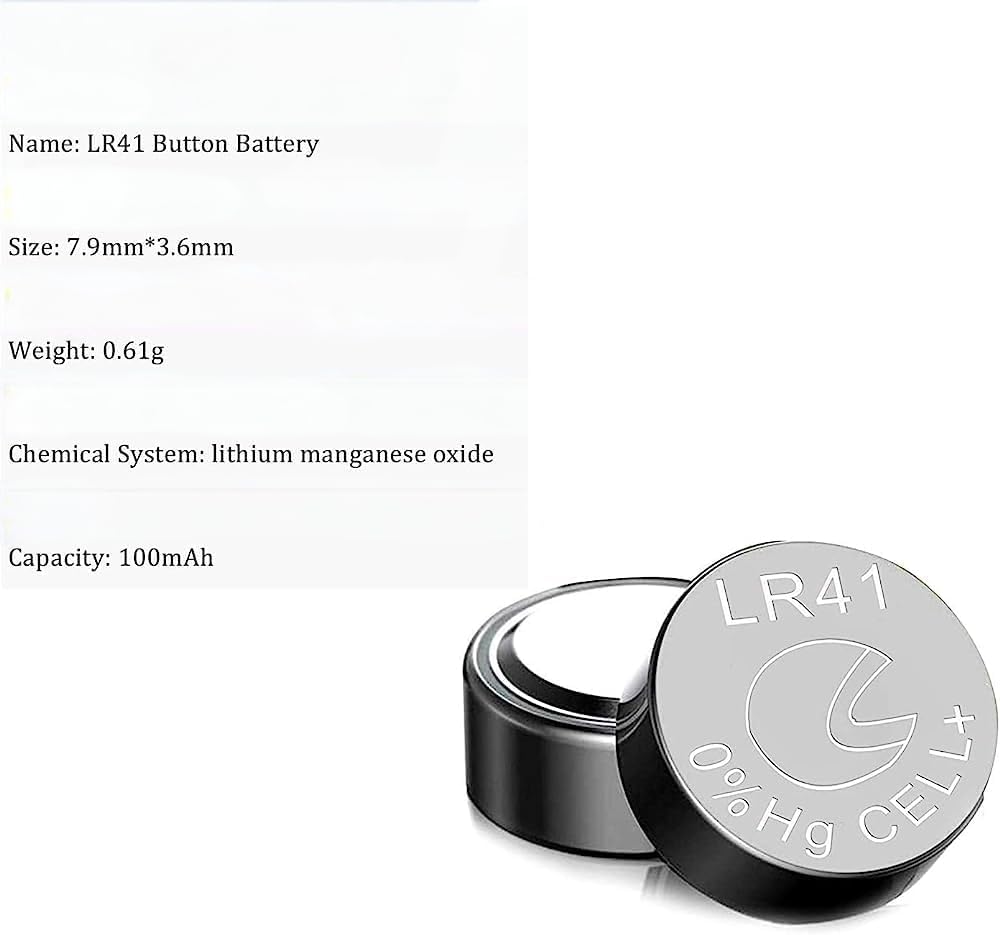 LR41 AG3 SR41 1.5V Alkaline Button Coin Cell Electronics Solutions LR41 Battery AG3 LR736 392 392a 192 SR41 Watch Batteries 1.5v for Watches Electronic Toys Digital Thermometer (Pack of 5)