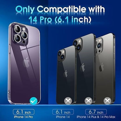 RF REDFOXX Compatible with i-Phone 11 Clear Case | Slim Shockproof Silicon & TPU Back Cover with Camera | Anti-Yellowing Scratch Resistant Transparent Phone Case for iPhone 11 (iPhone 14 Pro)
