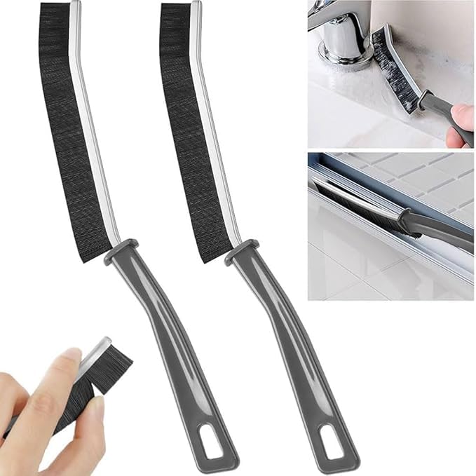 Plastic Gap Cleaning Brush - Multi-Purpose Bathroom, Kitchen, and Window Track Cleaner for Dead Corners and Tight Spaces (Gap Brush) Pack of 2.