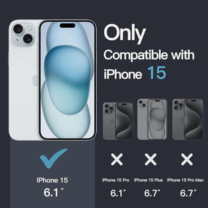 RF REDFOXX Clear Protective Case for iPhone 15, Transparent Silicone, Shockproof, Scratch Resistant