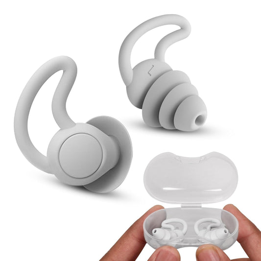 Silicone Noise Reduction Earplugs for Sleeping & Swimming | Reusable Waterproof Ear Plugs for Travel, Study & Flight | Soft Anti-Drop Earbuds for Men & Women (1 Pair)