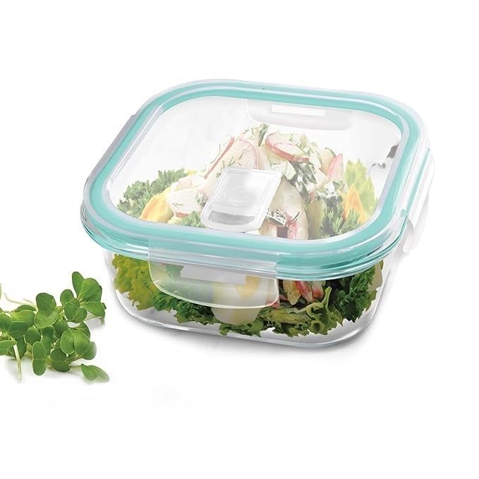 Spare Lid Compatible with Treo by Milton Clip Fresh Square Borosilicate Container (320ml) | Airtight Leak-Proof Transparent Replacement Cover | Secure Fit Food Storage Lid (1 Pc)