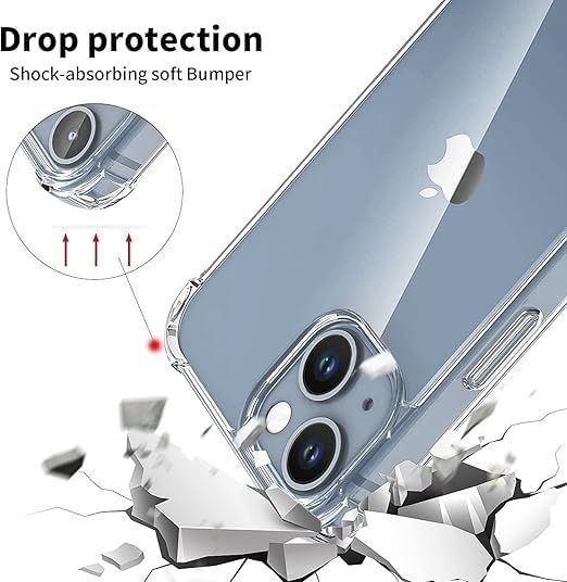 RF REDFOXX Compatible with i-Phone 11 Clear Case | Slim Shockproof Silicon & TPU Back Cover with Camera | Anti-Yellowing Scratch Resistant Transparent Phone Case for iPhone 11 (iPhone 14)