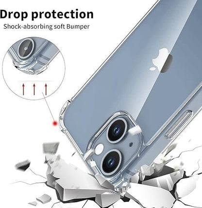 RF REDFOXX Compatible with i-Phone 11 Clear Case | Slim Shockproof Silicon & TPU Back Cover with Camera | Anti-Yellowing Scratch Resistant Transparent Phone Case for iPhone 11 (iPhone 14)