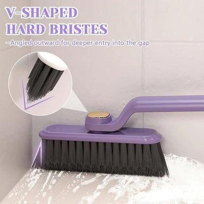 RF REDFOXX Multi-Function Bathroom Cleaning Brush - Hard Bristle Rotating Crevice Gap Cleaning Brush for Tiles, Bathroom, and Floor Cleaning (Pack of 1, Multi-Colour).