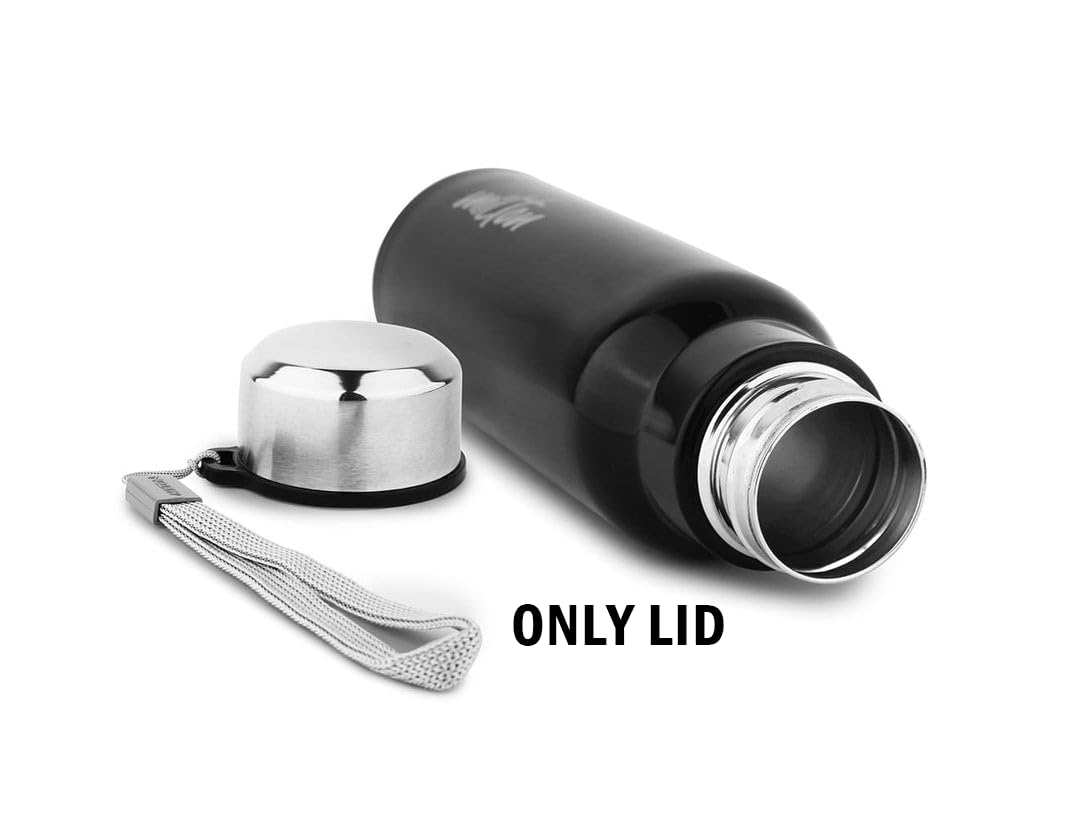Replacement Lid for Milton Steel Fit Water Bottle | Compatible with 600ml & 900ml Thermosteel Bottles | Durable Stainless Steel Cap with Strap | Leak-Proof & Rust-Resistant Spare Lid