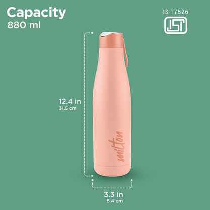 Bottle Spare Lid 600ml/800ml/1000ml (Peach) Compatible with Milton Fame Thermosteel Flask | Leak-Proof BPA-Free Replacement Cap | Secure Fit Lid for Hot & Cold Bottles (1 Pc)