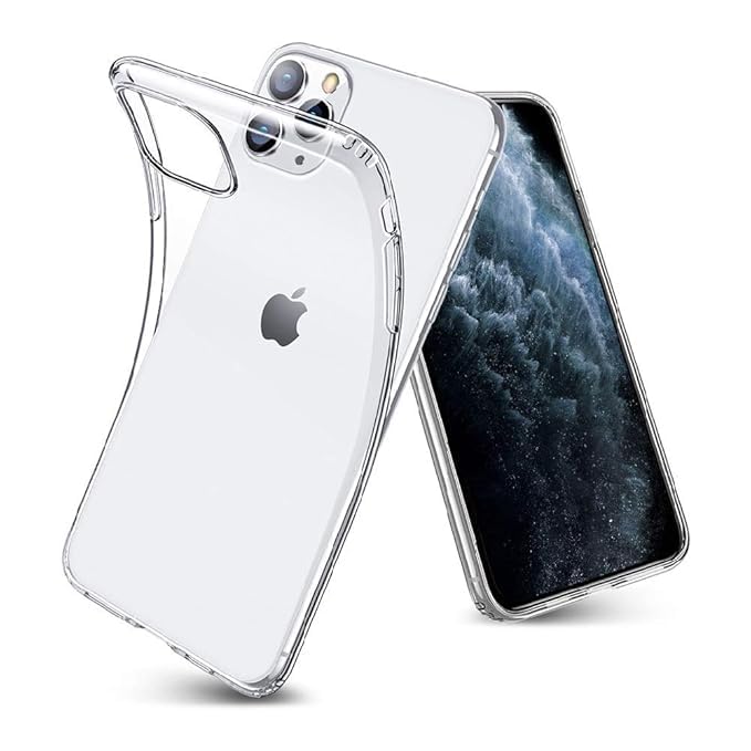 RF REDFOXX Clear Protective Case for iPhone 11 Pro, Transparent Soft Silicone, Shockproof
