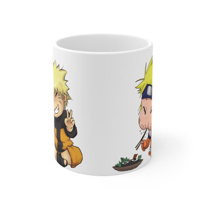 RF REDFOXX Anime Character Ceramic Coffee Mug, 350 ml, White (Baby Naruto)