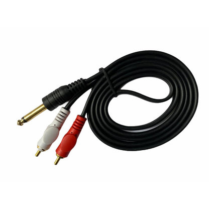 RF REDFOXX Male to Male 6.35mm Jack to 2RCA Audio Cable 1.3 Meters (4.3 Feet) - Connects Home Theatre, DVD, Speaker, Headphone, Mixer, Amplifier, Guitar, Karaoke System