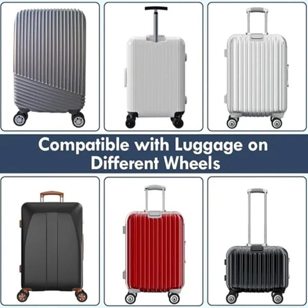 Silicone Luggage Wheel Protectors (8 PCS) | Shock Absorbing Suitcase Wheel Covers for 8 Spinner Wheels | Anti-Slip Noise Reduction Trolley Bag Wheel Guards
