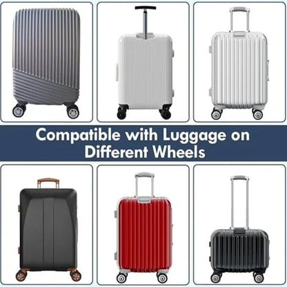 Silicone Luggage Wheel Protectors (8 PCS) | Shock Absorbing Suitcase Wheel Covers for 8 Spinner Wheels | Anti-Slip Noise Reduction Trolley Bag Wheel Guards