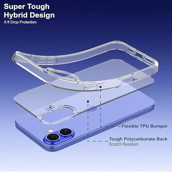 Compatible with i-Phone 11 Clear Case | Slim Shockproof Silicon & TPU Back Cover with Camera | Anti-Yellowing Scratch Resistant Transparent Phone Case for iPhone 11 (iPhone 16 Plus)