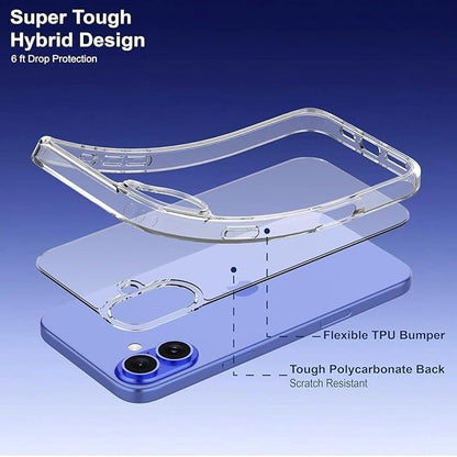 Compatible with i-Phone 11 Clear Case | Slim Shockproof Silicon & TPU Back Cover with Camera | Anti-Yellowing Scratch Resistant Transparent Phone Case for iPhone 11 (iPhone 16 Plus)
