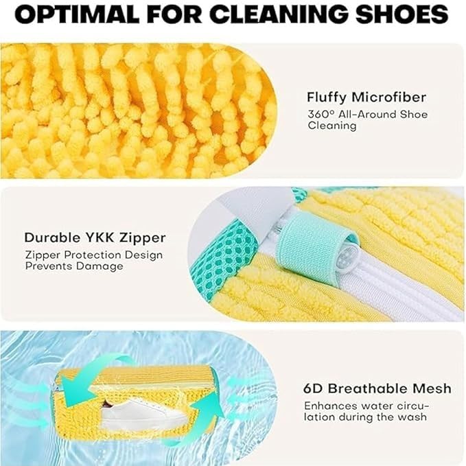 Shoe Washing Machine Bag with Zipper – Durable Laundry Bag for Safe Sneaker & Shoe Cleaning in Washers and Dryers, Ideal for Protecting Shoes (Pack of 1)